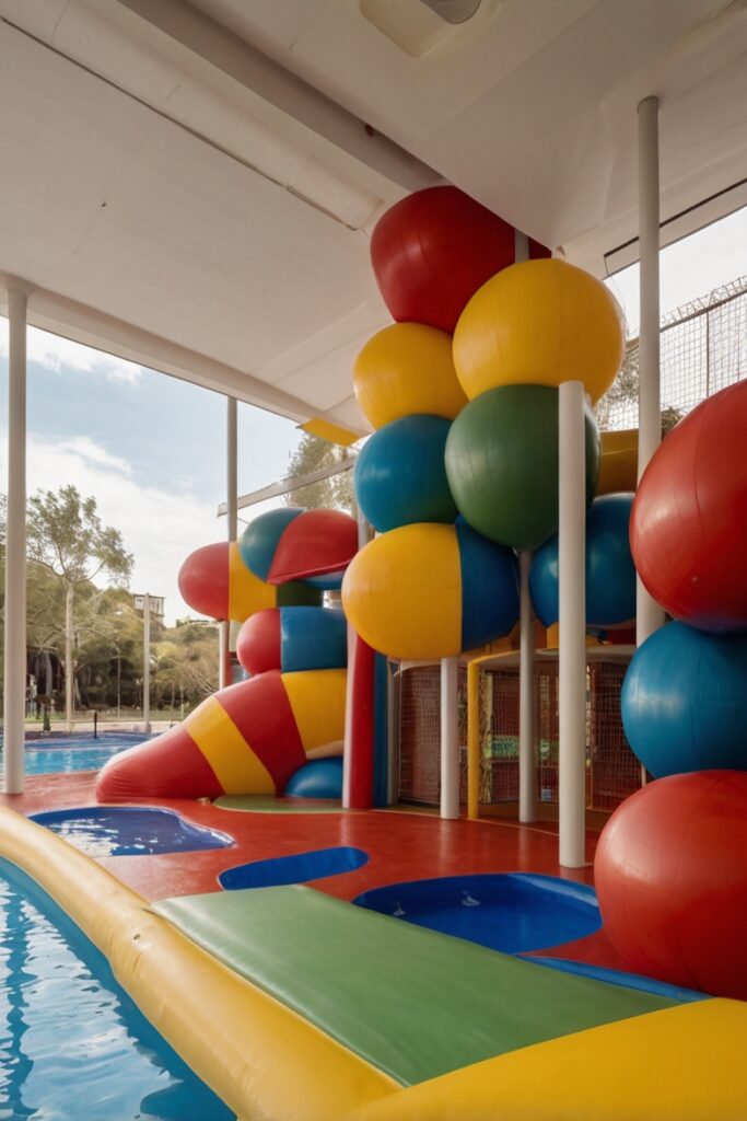 parque de bolas con piscina